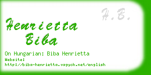 henrietta biba business card